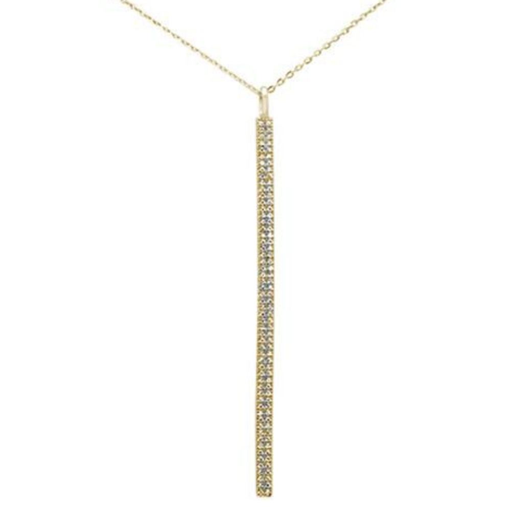 .22ct 14kt yellow gold diamond vertical bar drop p